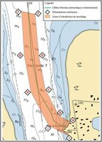 A marine chart of the Avatar pass in Rangiroa, French Polynesia