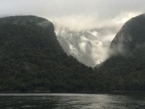Scenic photo of Thompson Sound, Fiordland, New Zealand