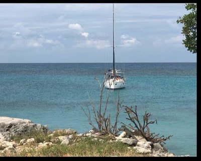 a yacht at anchor swan islands