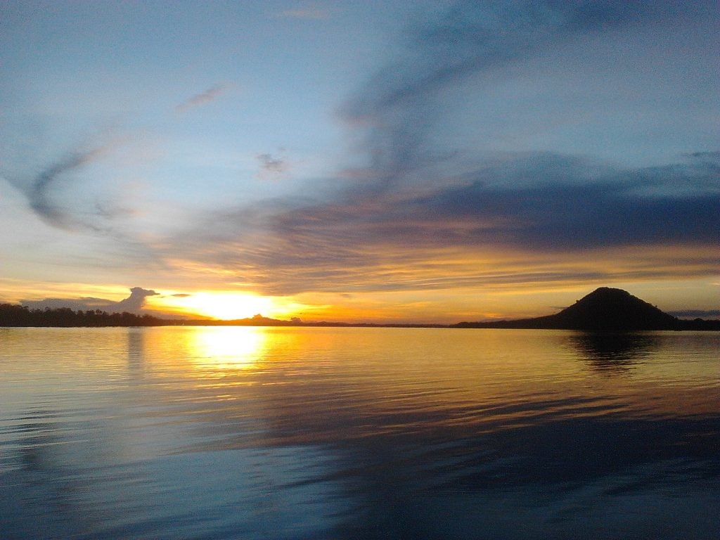 sunset over the islands