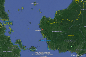 Map showing the location of Pontianak