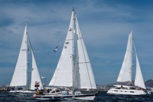 Three yachts sailing